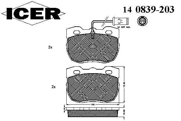 Комплект тормозных колодок, дисковый тормоз