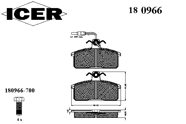 Комплект тормозных колодок, дисковый тормоз