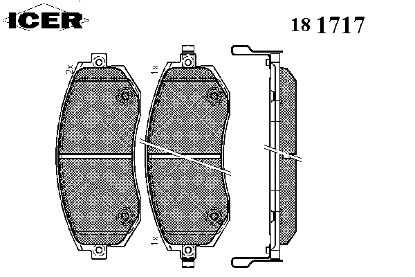 Комплект тормозных колодок, дисковый тормоз ICER 181717