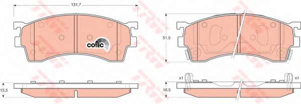 Комплект тормозных колодок, дисковый тормоз