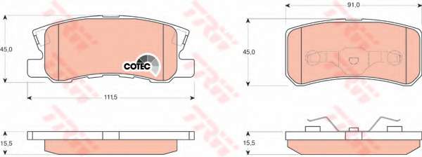 Комплект тормозных колодок, дисковый тормоз TRW GDB3247
