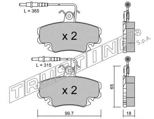 Комплект тормозных колодок, дисковый тормоз