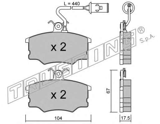 Комплект тормозных колодок, дисковый тормоз