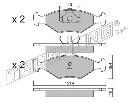 Комплект тормозных колодок, дисковый тормоз