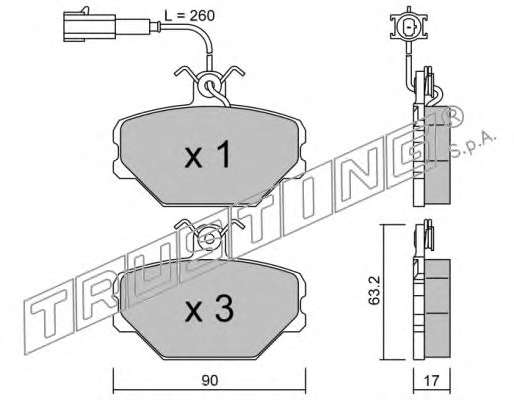 Комплект тормозных колодок, дисковый тормоз