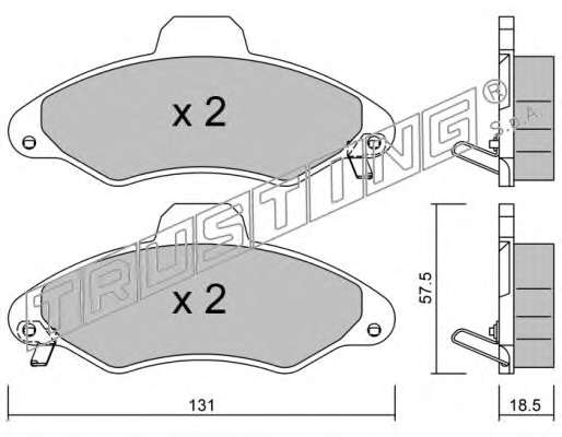 Комплект тормозных колодок, дисковый тормоз