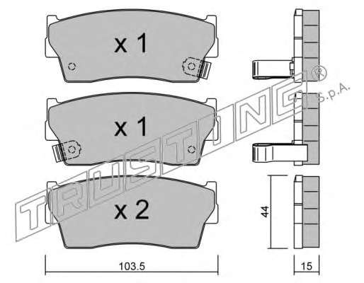 Комплект тормозных колодок, дисковый тормоз