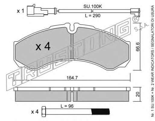 Комплект тормозных колодок, дисковый тормоз