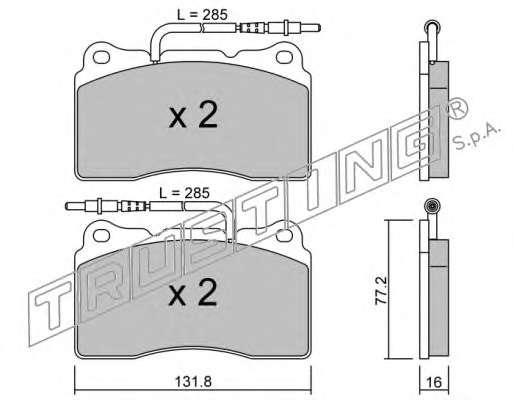 Комплект тормозных колодок, дисковый тормоз