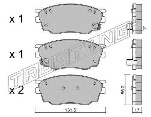 Комплект тормозных колодок, дисковый тормоз