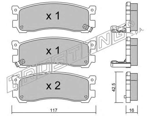 Комплект тормозных колодок, дисковый тормоз