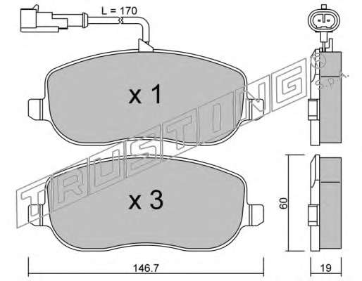 Комплект тормозных колодок, дисковый тормоз