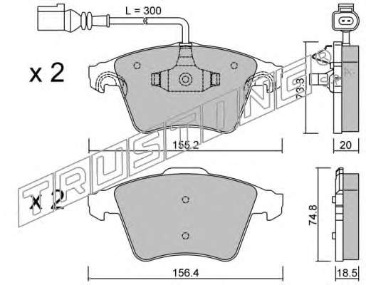 Комплект тормозных колодок, дисковый тормоз