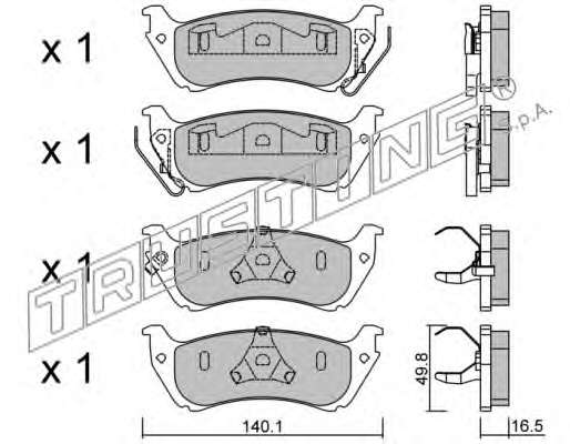 Комплект тормозных колодок, дисковый тормоз