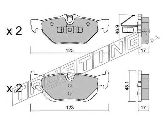 Комплект тормозных колодок, дисковый тормоз