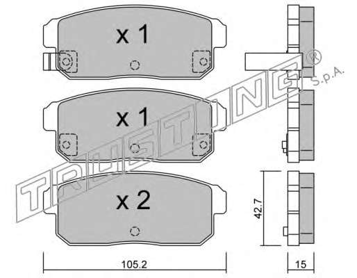 Комплект тормозных колодок, дисковый тормоз