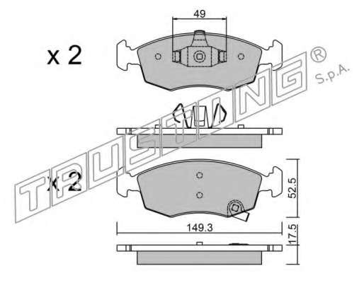 Комплект тормозных колодок, дисковый тормоз