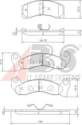Комплект тормозных колодок, дисковый тормоз