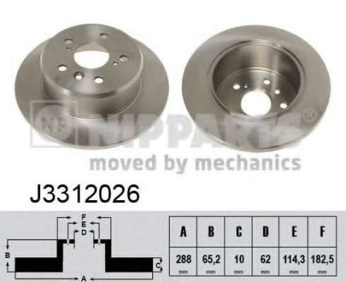 Тормозной диск NIPPARTS J3312026