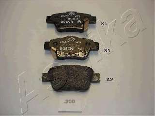 Комплект тормозных колодок, дисковый тормоз ASHIKA 51-02-200