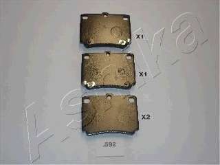 Комплект тормозных колодок, дисковый тормоз ASHIKA 51-05-592