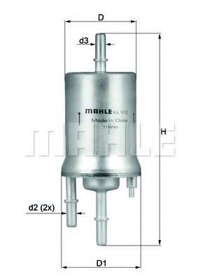 Топливный фильтр MAHLE ORIGINAL KL 572