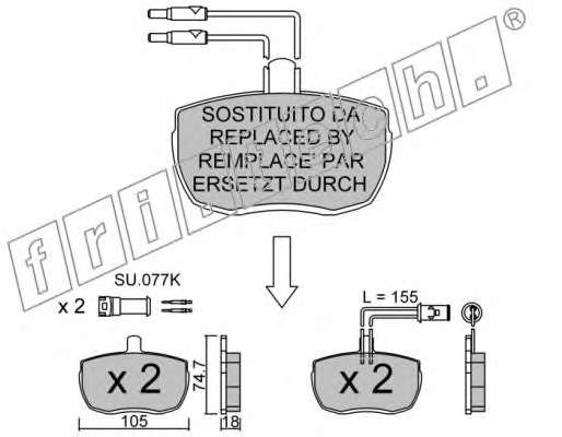 Комплект тормозных колодок, дисковый тормоз
