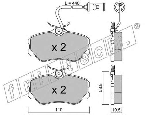 Комплект тормозных колодок, дисковый тормоз