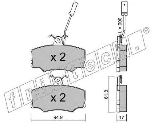 Комплект тормозных колодок, дисковый тормоз