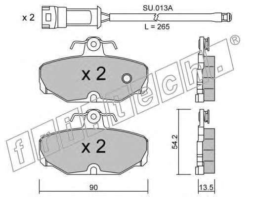 Комплект тормозных колодок, дисковый тормоз