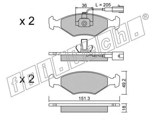 Комплект тормозных колодок, дисковый тормоз