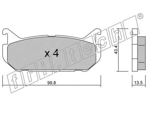 Комплект тормозных колодок, дисковый тормоз