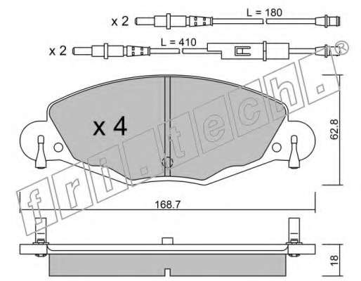 Комплект тормозных колодок, дисковый тормоз