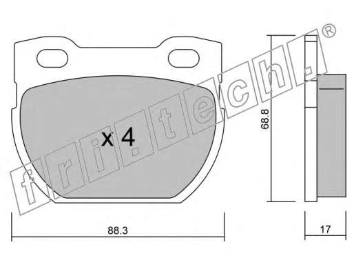 Комплект тормозных колодок, дисковый тормоз
