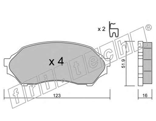 Комплект тормозных колодок, дисковый тормоз
