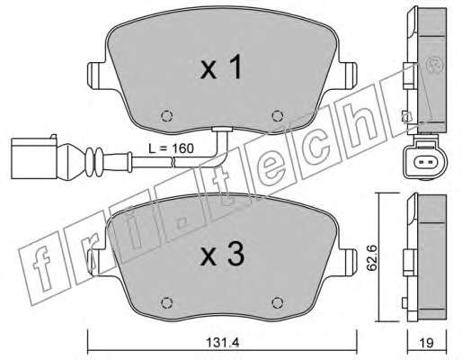 Комплект тормозных колодок, дисковый тормоз