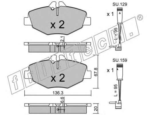 Комплект тормозных колодок, дисковый тормоз