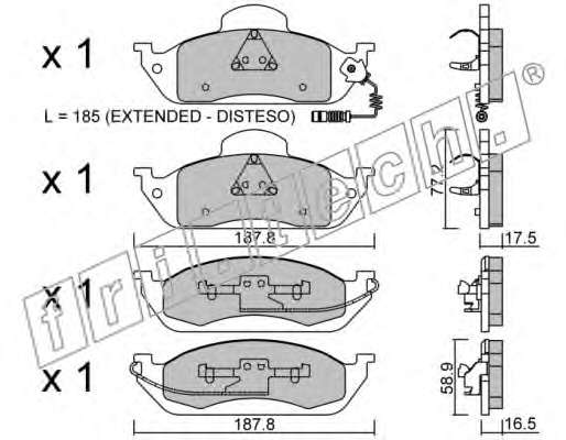 Комплект тормозных колодок, дисковый тормоз