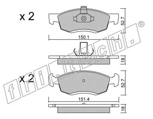 Комплект тормозных колодок, дисковый тормоз
