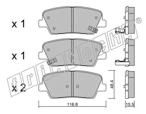Комплект тормозных колодок, дисковый тормоз