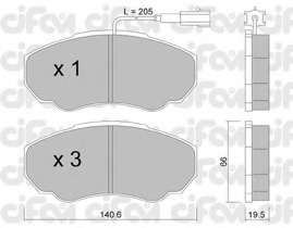 Комплект тормозных колодок, дисковый тормоз