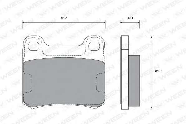 Комплект тормозных колодок, дисковый тормоз