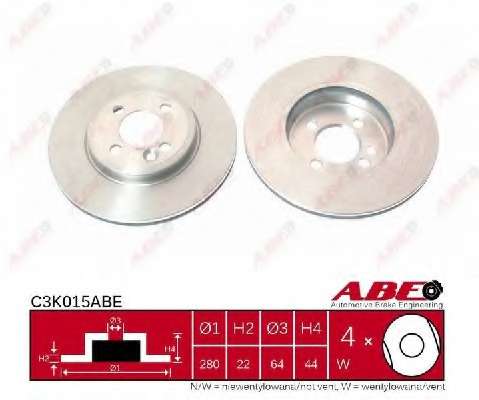abe-c3k015abe Тормозной диск ABE C3K015ABE