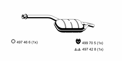 Средний глушитель выхлопных газов