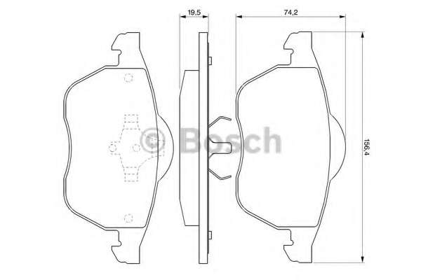 Комплект тормозных колодок, дисковый тормоз BOSCH 0 986 424 481