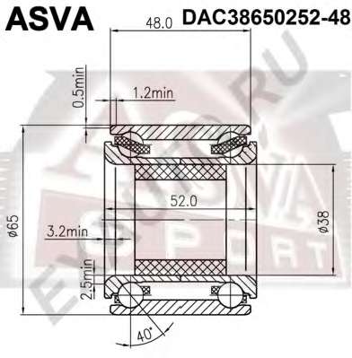 asva-dac3865025248 Подшипник ступицы колеса