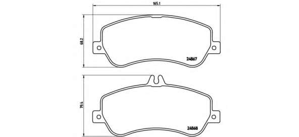 Комплект тормозных колодок, дисковый тормоз BREMBO P 50 086