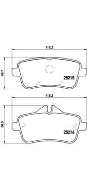 Комплект тормозных колодок, дисковый тормоз BREMBO P 50 099