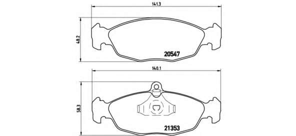 Комплект тормозных колодок, дисковый тормоз BREMBO P 59 011