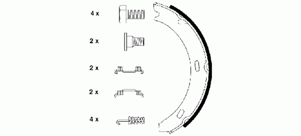 Комплект тормозных колодок, стояночная тормозная система